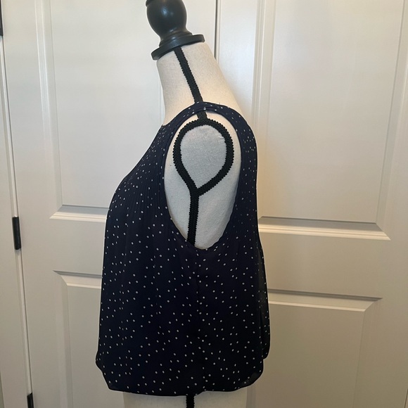 Navy Blue Polka Dot Women's Top - Picture 2 of 5